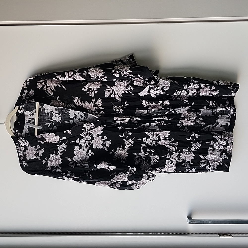 Spiritual Gangster Lightweight Floral Flowy Tie Duster Cover Up